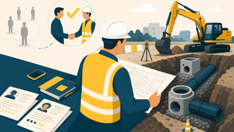 Cas client : recruter un conducteur de travaux VRD quand le vivier local est à sec