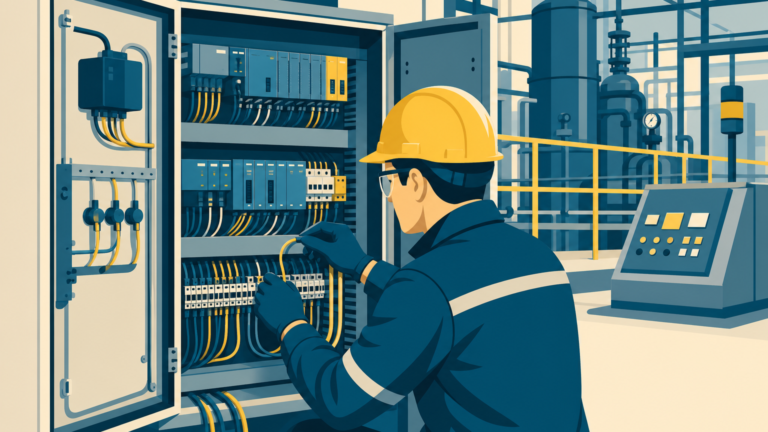 Électricien industriel, illustration One Tilt